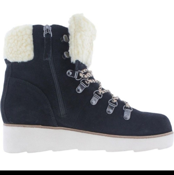 Sanctuary Womens Apres Black Faux Fur Suede Winter & Snow Boots Shoes - Picture 3 of 13